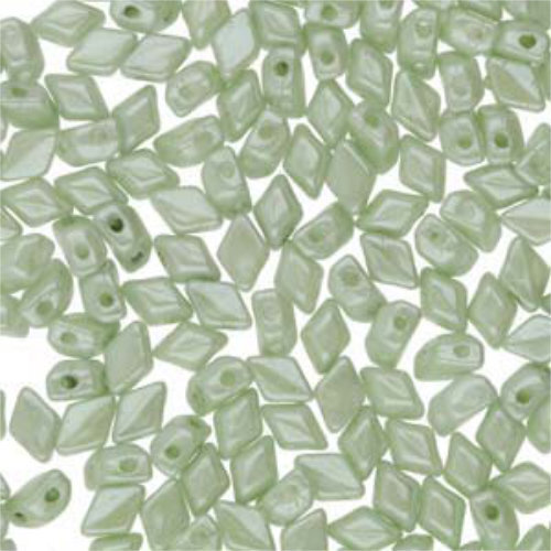 Mini Gem Duo 6mm x 4mm - GD6403000-14457 - Chalk Light Green Luster