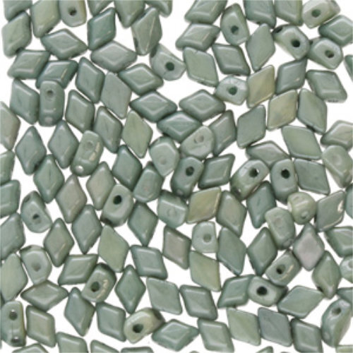 Mini Gem Duo 6mm x 4mm - GD6403000-14459 - Chalk Green Luster
