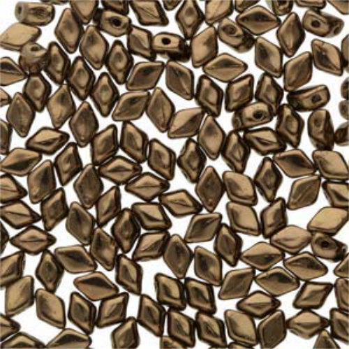 Mini Gem Duo 6mm x 4mm - GD6423980-90215 - Jet Gold Bronze