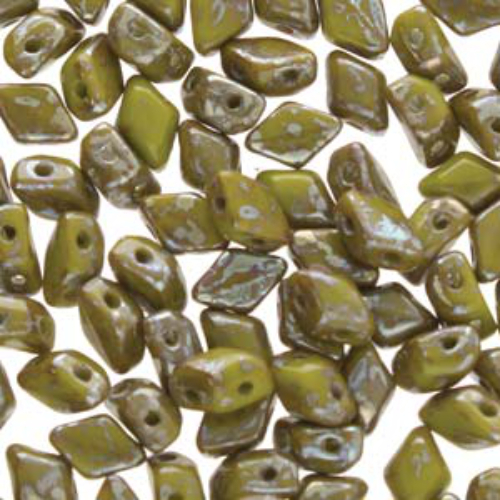 Mini Gem Duo 6mm x 4mm - GD6453410-43500 - Opaque Green Rembrandt