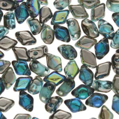 Mini Gem Duo 6mm x 4mm - GD6460020-98537 - Aqua Graphite Rainbow