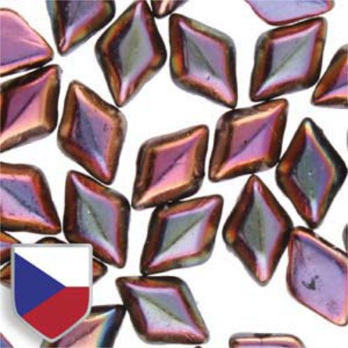 Gem Duo 8mm x 5mm Czech Shield - GD8523980-29503CS - Jet Full Sliperit