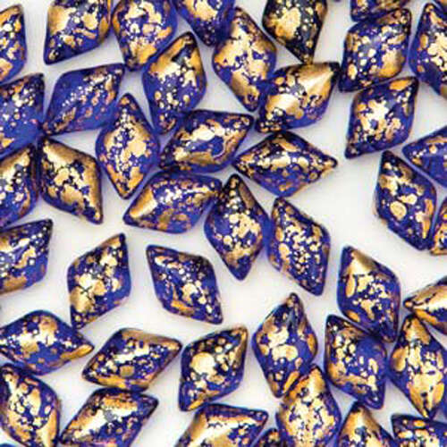 Gem Duo 8mm x 5mm - GD8530090-94401 - Cobalt Gold Splash