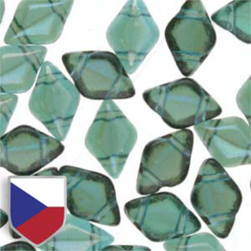 Gem Duo 8mm x 5mm Czech Shield - GD8560020-22501CS - Aqua Celsian 