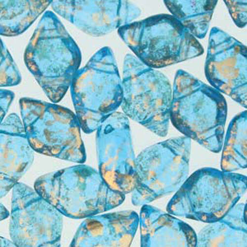 Gem Duo 8mm x 5mm - GD8560020-94401 - Aqua Gold Splash