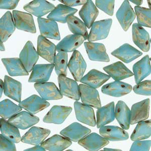 Gem Duo 8mm x 5mm - GD8563030-43400 - Turquoise Blue Picasso