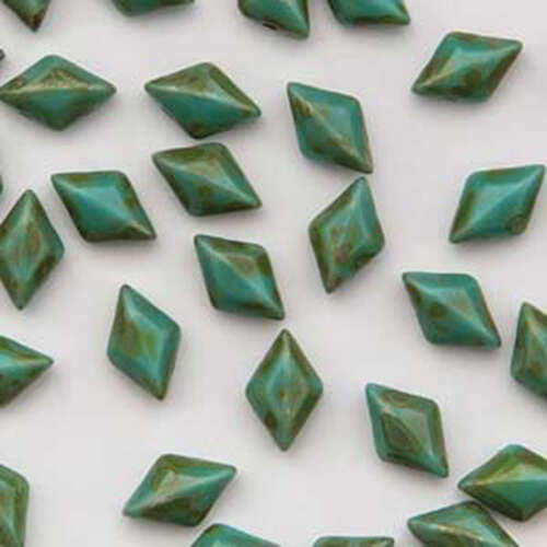 Gem Duo 8mm x 5mm - GD8563130-86805 - Turquoise Green Dark Travertine