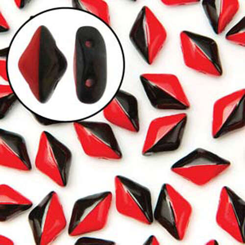 Gem Duo 8mm x 5mm - GD8593298 - Duet Opaque Red Black