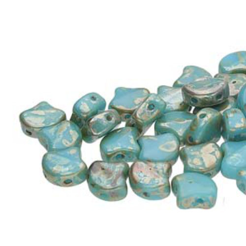 Ginko Leaf 7.5mm x 7.5mm - GNK8763030-43500 - Turquoise Blue Rembrandt