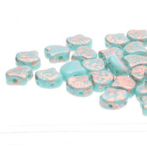 Ginko Leaf 7.5mm x 7.5mm - GNK8763130-94412 - Turquoise Green Copper Splash