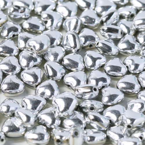 6mm Czech Glass Heart Bead - Crystal Labrador Full - 00030-27000 - 30 Piece Bag