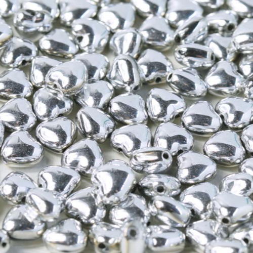 6mm Czech Glass Heart Bead - Crystal Labrador Full - 00030-27000