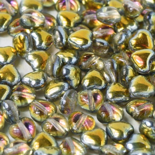 6mm Czech Glass Heart Bead - Crystal Marea - 00030-28001