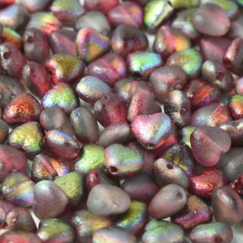 6mm Czech Glass Heart Bead - Crystal Etched Magic Wine - 00030-95200E - 300 Piece Bag