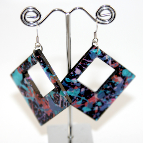 Painted Resin Earrings