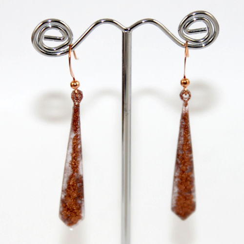 Copper Alcohol Ink Resin Earrings
