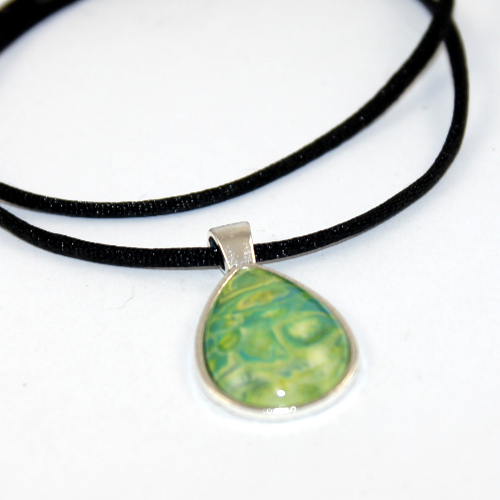 Shades of Green Painted Glass Pendant