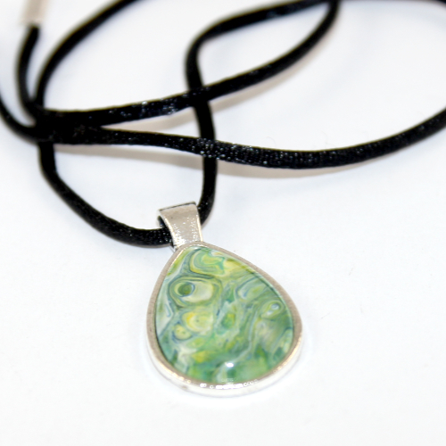 Shades of Green Painted Glass Pendant