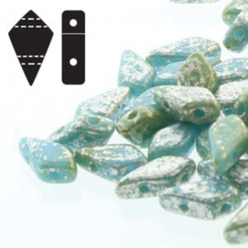 Kite 9mm x 5mm - KT9563030-15481 - Turquoise Blue Silver Splash