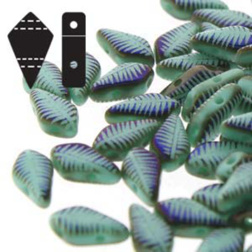 Kite 9mm x 5mm - KT9563120-22203F - Turquoise Green Laser Feather