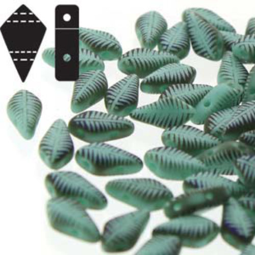 Kite 9mm x 5mm - KT9563120-22273F - Matte Turquoise Green Laser Feather