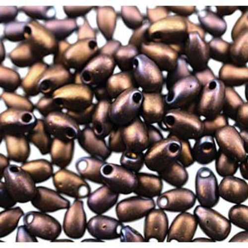 Miyuki 3mm x 5.5mm Long Drop Bead - LDP-2005 - Matte Opaque Metallic Dark Raspberry