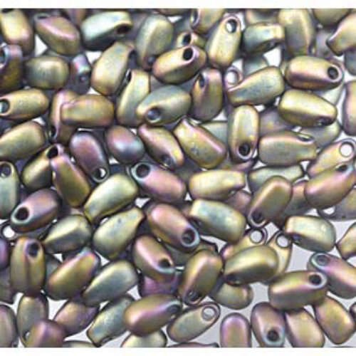 Miyuki 3mm x 5.5mm Long Drop Bead - LDP-2035 - Matte Metallic Khaki Iris