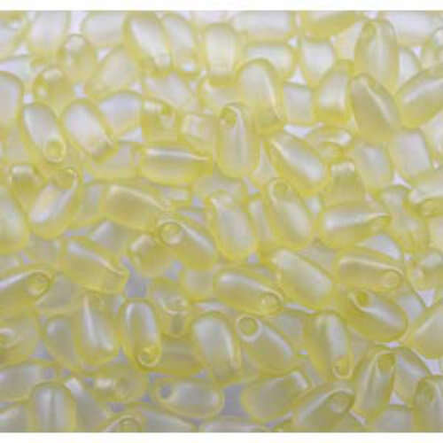 Miyuki 3mm x 5.5mm Long Drop Bead - LDP-2131F - Frosted Transparent Pale Yellow AB