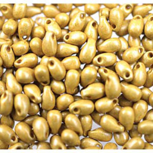 Miyuki 3mm x 5.5mm Long Drop Bead - LDP-4202F - Matte Duracoat Galvanized Gold