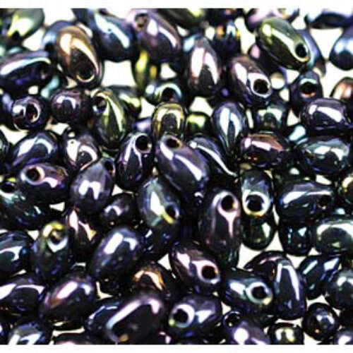 Miyuki 3mm x 5.5mm Long Drop Bead - LDP-452 - Metallic Dark Blue Iris