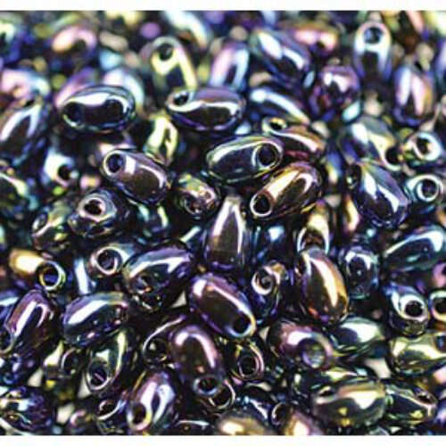 Miyuki 3mm x 5.5mm Long Drop Bead - LDP-455 - Mixed Blue Green Iris