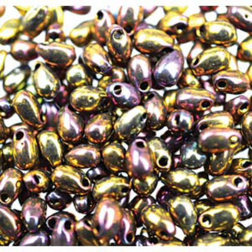 Miyuki 3mm x 5.5mm Long Drop Bead - LDP-462 - Metallic Gold Iris