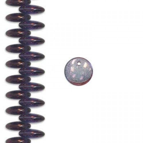 Lentil Bead (9mm x 3mm) - 64 Bead Strand - LEN09-15726-64 - Luminous Amethyst