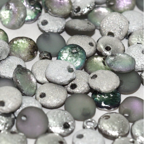 Lentil Bead 6mm x 3mm - 1 Hole - Crystal Vitrail Light Etched - LEN6-00030-26586 - 50 Bead Bag