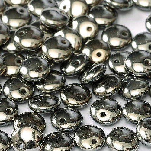 Lentil Bead 6mm x 3mm - 1 Hole - Crystal Chrome Full - LEN6-00030-27400