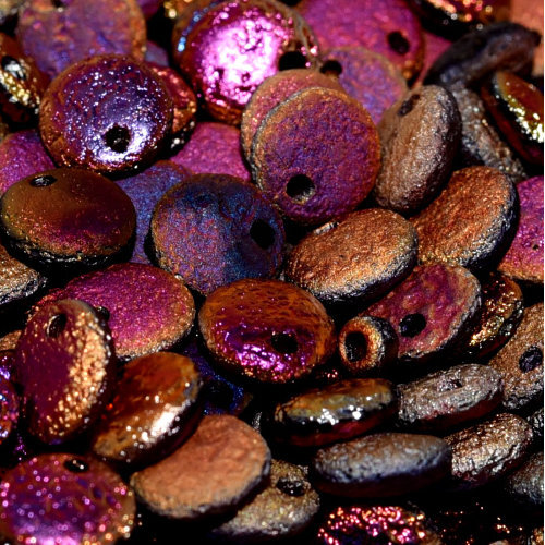 Lentil Bead 6mm x 3mm - 1 Hole - Crystal Sliperit Full Etched - LEN6-00030-29583 - 50 Bead Bag