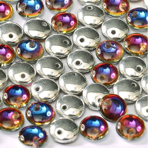 Lentil Bead 6mm x 3mm - 1 Hole - Crystal Volcano - LEN6-00030-29942 - 50 Bead Bag