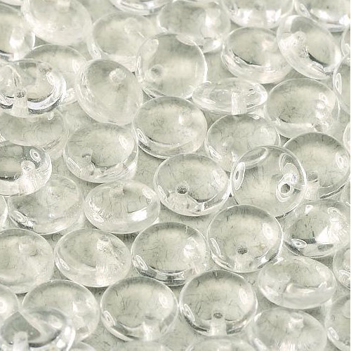 Lentil Bead 6mm x 3mm - 1 Hole - Crystal  - LEN6-00030 - 50 Bead Bag