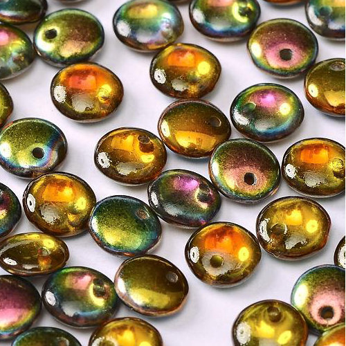 Lentil Bead 6mm x 3mm - 1 Hole - Crystal Magic Copper - LEN6-00030-95300 - 50 Bead Bag