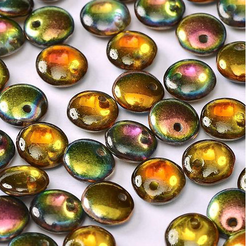 Lentil Bead 6mm x 3mm - 1 Hole - Crystal Magic Copper - LEN6-00030-95300