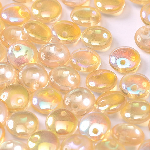 Lentil Bead 6mm x 3mm - 1 Hole - Crystal Yellow Rainbow - LEN6-00030-98531