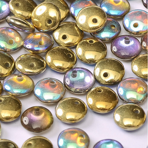 Lentil Bead 6mm x 3mm - 1 Hole - Crystal Golden Rainbow - LEN6-00030-98536