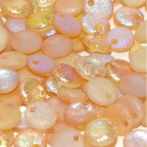 Lentil Bead 6mm x 3mm - 1 Hole - Crystal Yellow Rainbow Etched - LEN6-00030-98581 - 50 Bead Bag