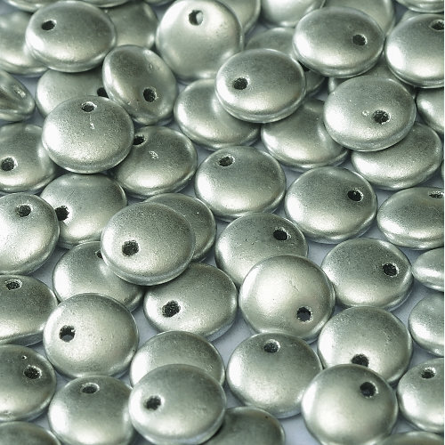 Lentil Bead 6mm x 3mm - 1 Hole -  Aluminium Silver - LEN6-01700 - 50 Bead Bag