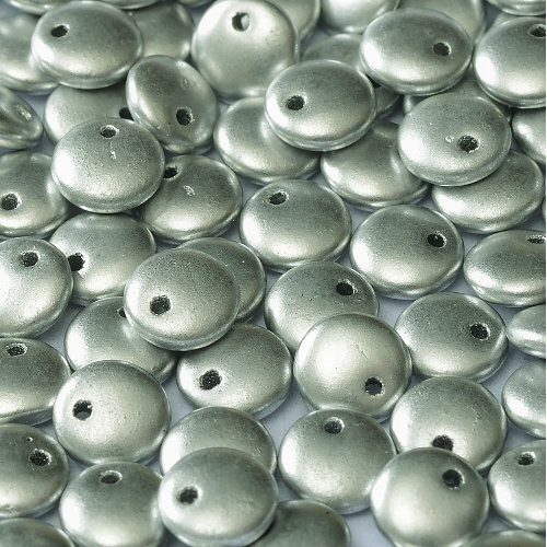 Lentil Bead 6mm x 3mm - 1 Hole -  Aluminium Silver - LEN6-01700