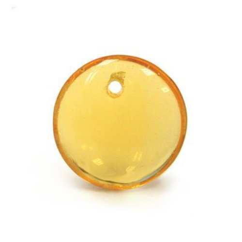 Lentil Bead 6mm x 3mm - 1 Hole - Crystal Amber - LEN6-10060
