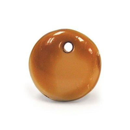 Lentil Bead 6mm x 3mm - 1 Hole - Toasted Caramel - LEN6-17113