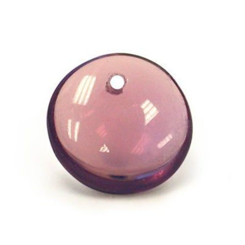 Lentil Bead 6mm x 3mm - 1 Hole -  Amethyst - LEN6-20060