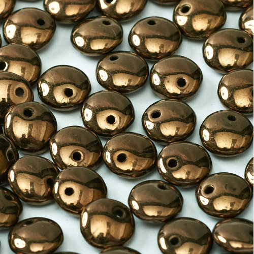 Lentil Bead 6mm x 3mm - 1 Hole - Jet Bronze - LEN6-23980-14415