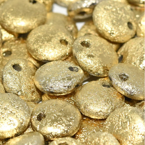 Lentil Bead 6mm x 3mm - 1 Hole - Jet Amber Full Etched - LEN6-23980-26480 - 50 Bead Bag